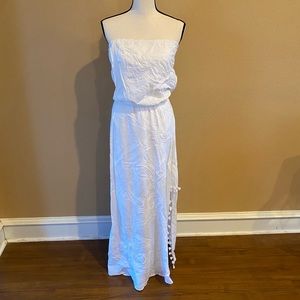 ViX Paula Hermanny Strapless White Cover Up with Paisley Detail